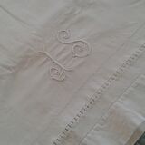 Old cotton drap /lin .monogram JS