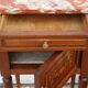 Mahogany bedside, marble incarnate of turquin, late nineteenth century