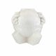 Sculptural vase in white glazed ceramic with a crackled decoration