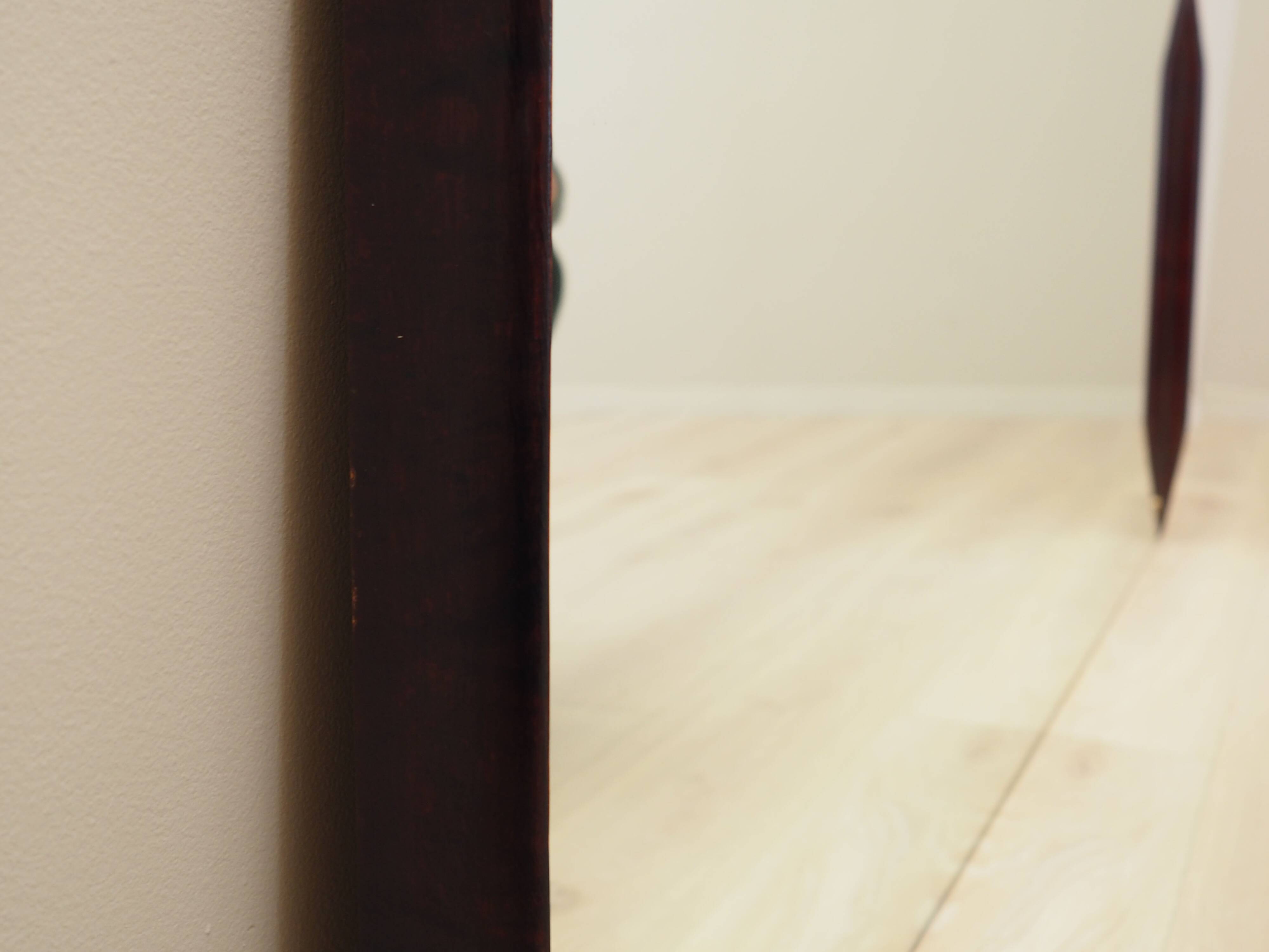 Mirror in mahogany frame, Italian design, 1970s, production: Italy