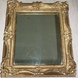 Wooden mirror and gilded stucco rocaille style 33x29