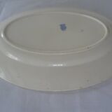 Oval flat earthenware blue flowers 519112 Badonviller