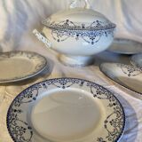 Soup tureen and plates France HB&cie Terre de fer