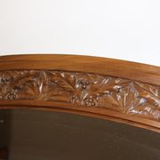 Art Nouveau walnut mirror decorated with holly leaves circa 1900 105x171cm