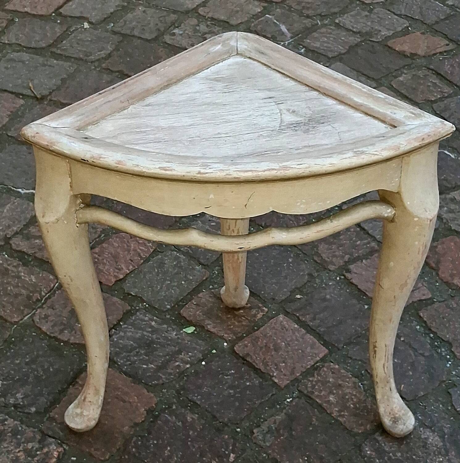 Antique corner stand, corner unit, original patina, Chaby style.