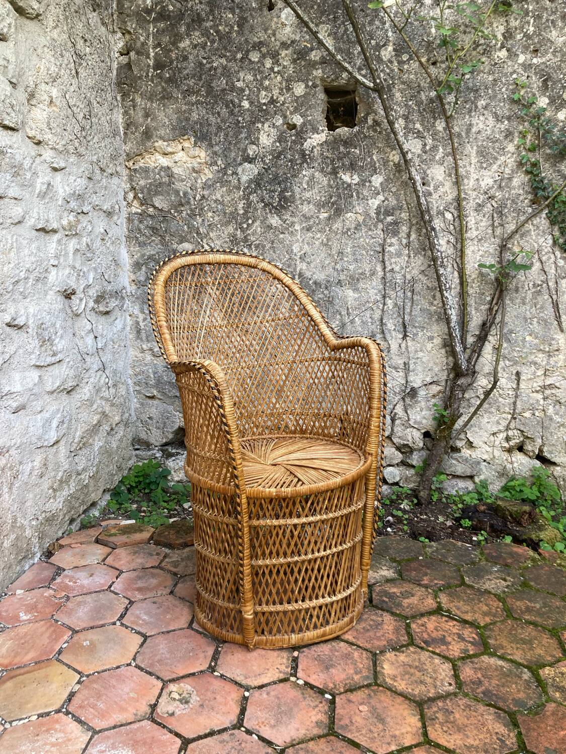 Vintage rattan armchair