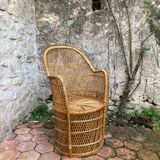 Vintage rattan armchair