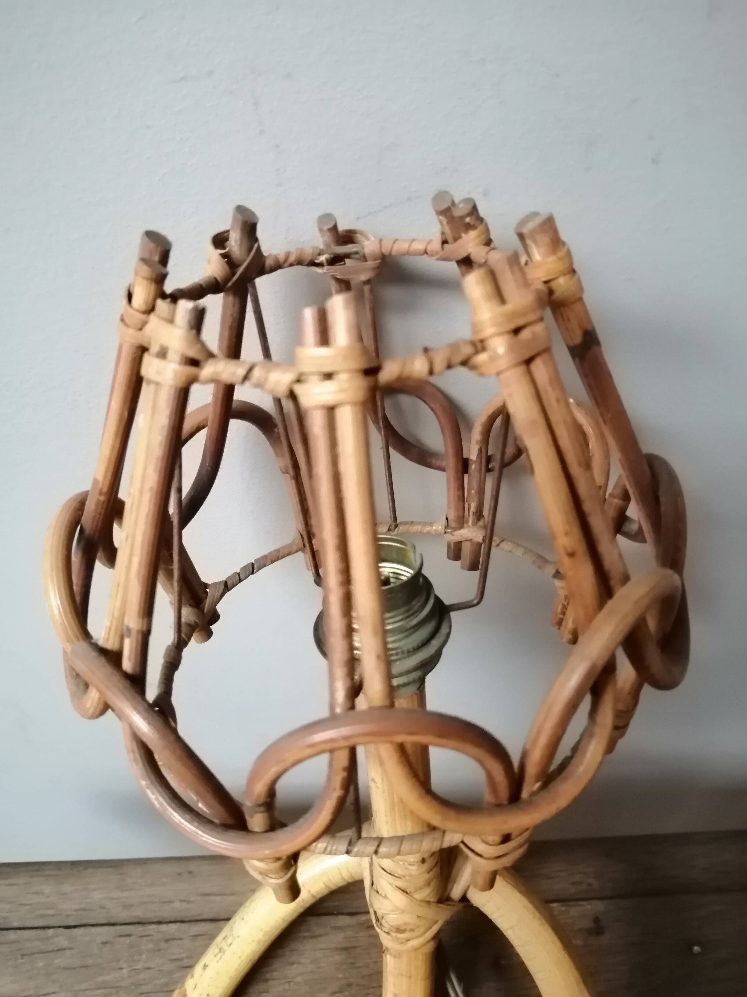 Rattan wall light