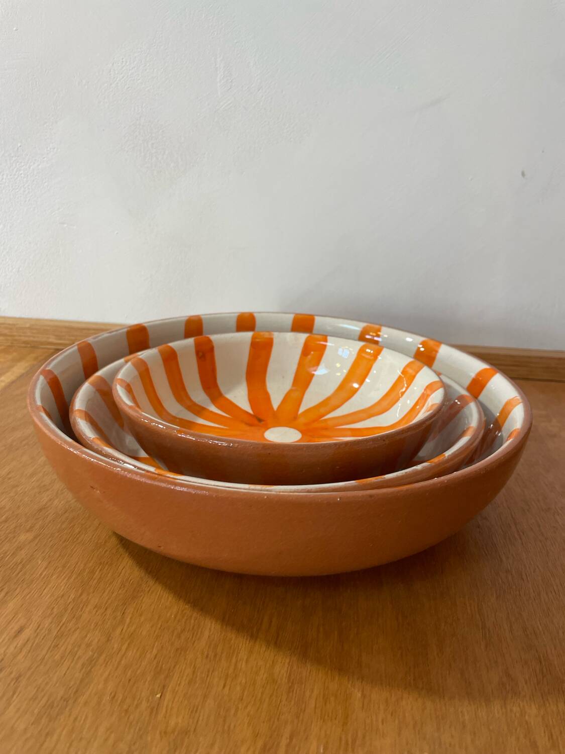 Set of handmade Moroccan ceramic deep dishes – Sole pattern