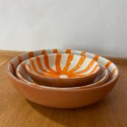 Set of handmade Moroccan ceramic deep dishes – Sole pattern