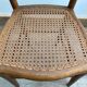 Set of 2 antique wooden bistro chairs canned seats