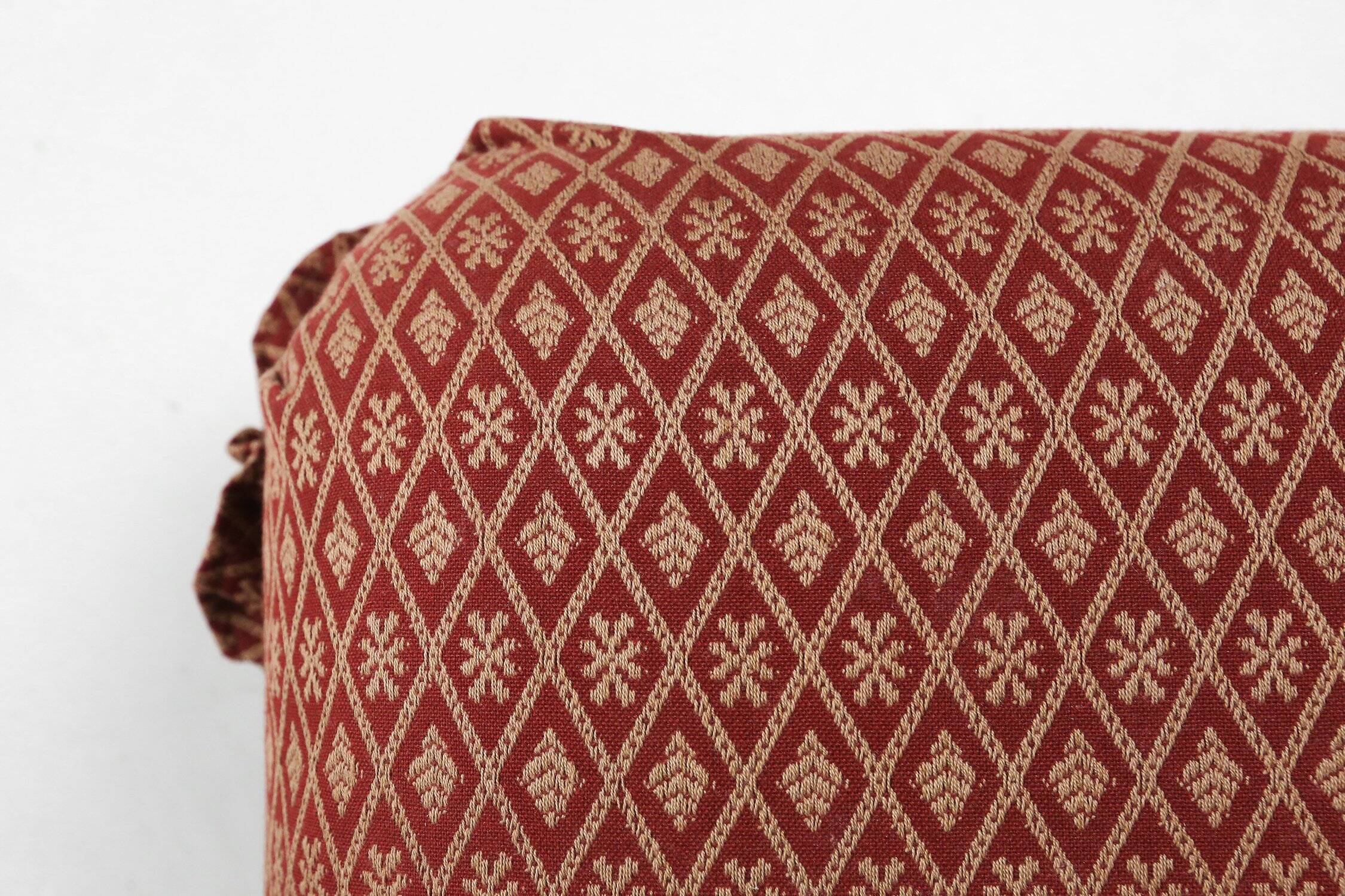 Small Art Deco Footstool with Original Upholstery, France, 1940s