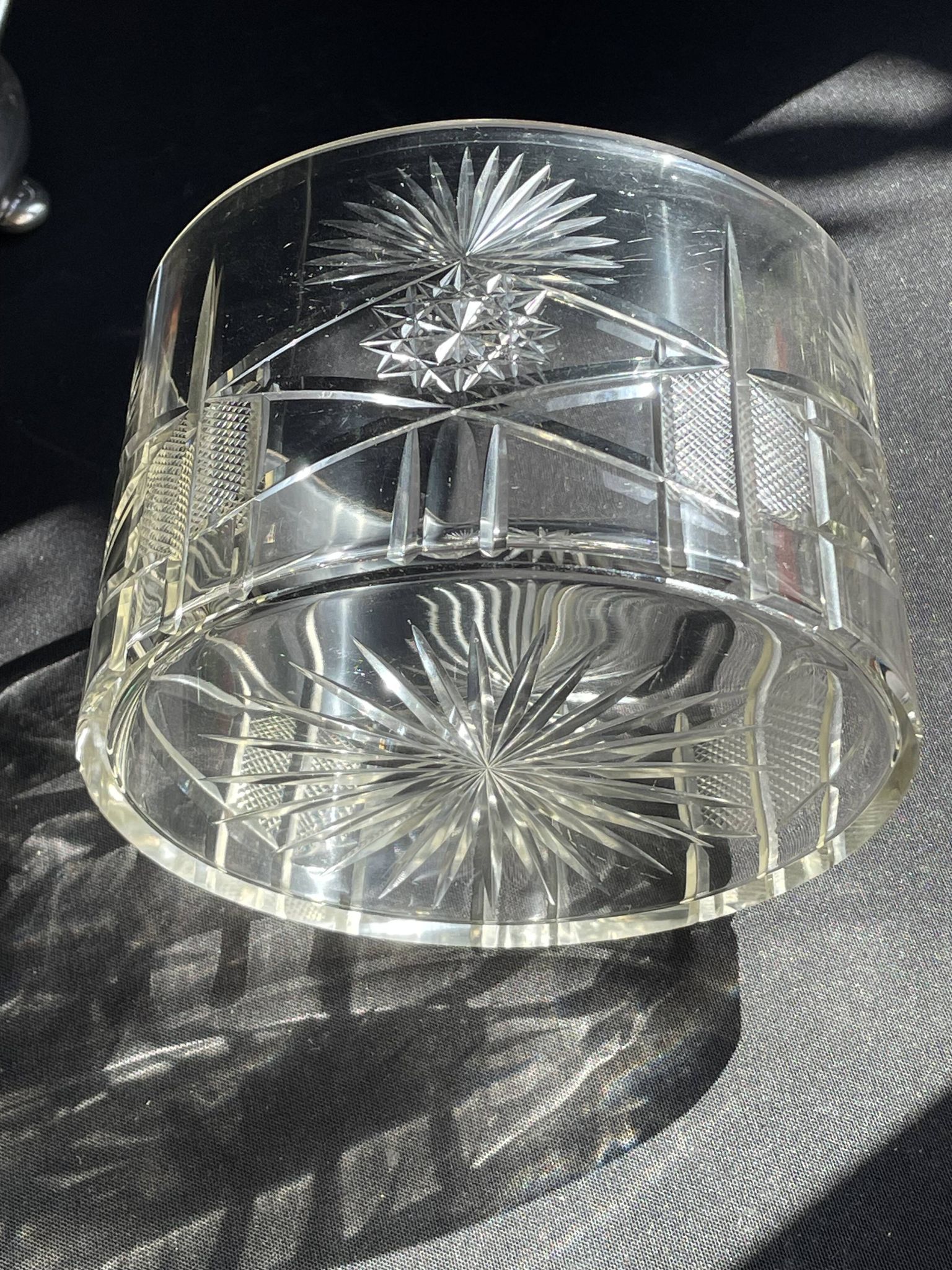 Biscuitier cristal taillé et métal argenté F. W. Quist (1831-1903)