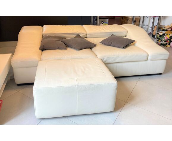 Natuzzi 3 4 Seater White Leather Sofa Selency Natuzzi 3 4 Seater White Leather Sofa, 4 Seater White Leather Sofa