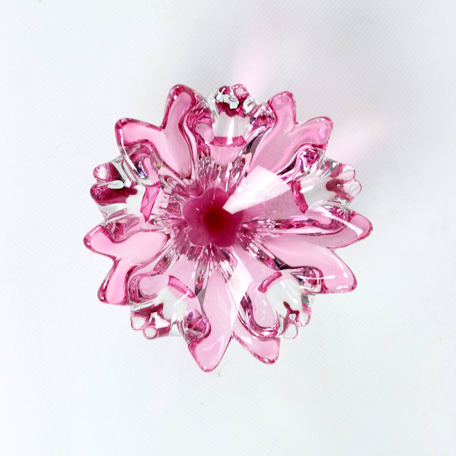 1960s Pink Art Glass Bowl, Frantisek Zemek Czechoslovakia