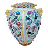 Vase en céramique motif fleurs