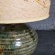 Lampe d'appoint vintage en grès émaillé, abat-jour herbier