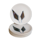 Six ceramic plates with matt enamel 50s