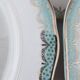 Set of 11 Longwy France earthenware dinner plates, Trianon model