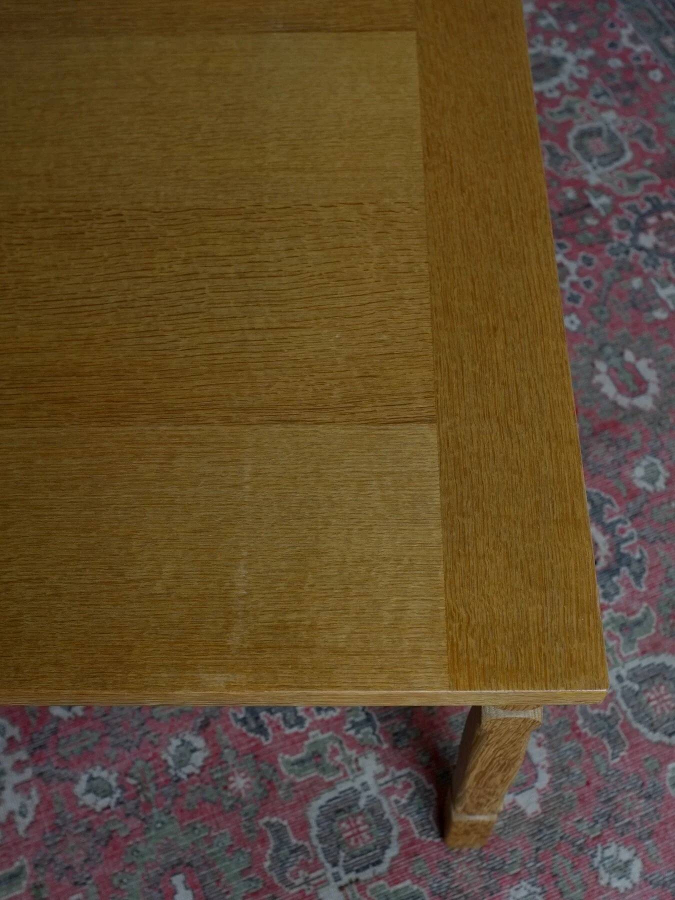 Carved oak square coffee table by Henning Kjaernulf | Denmark | 1950s