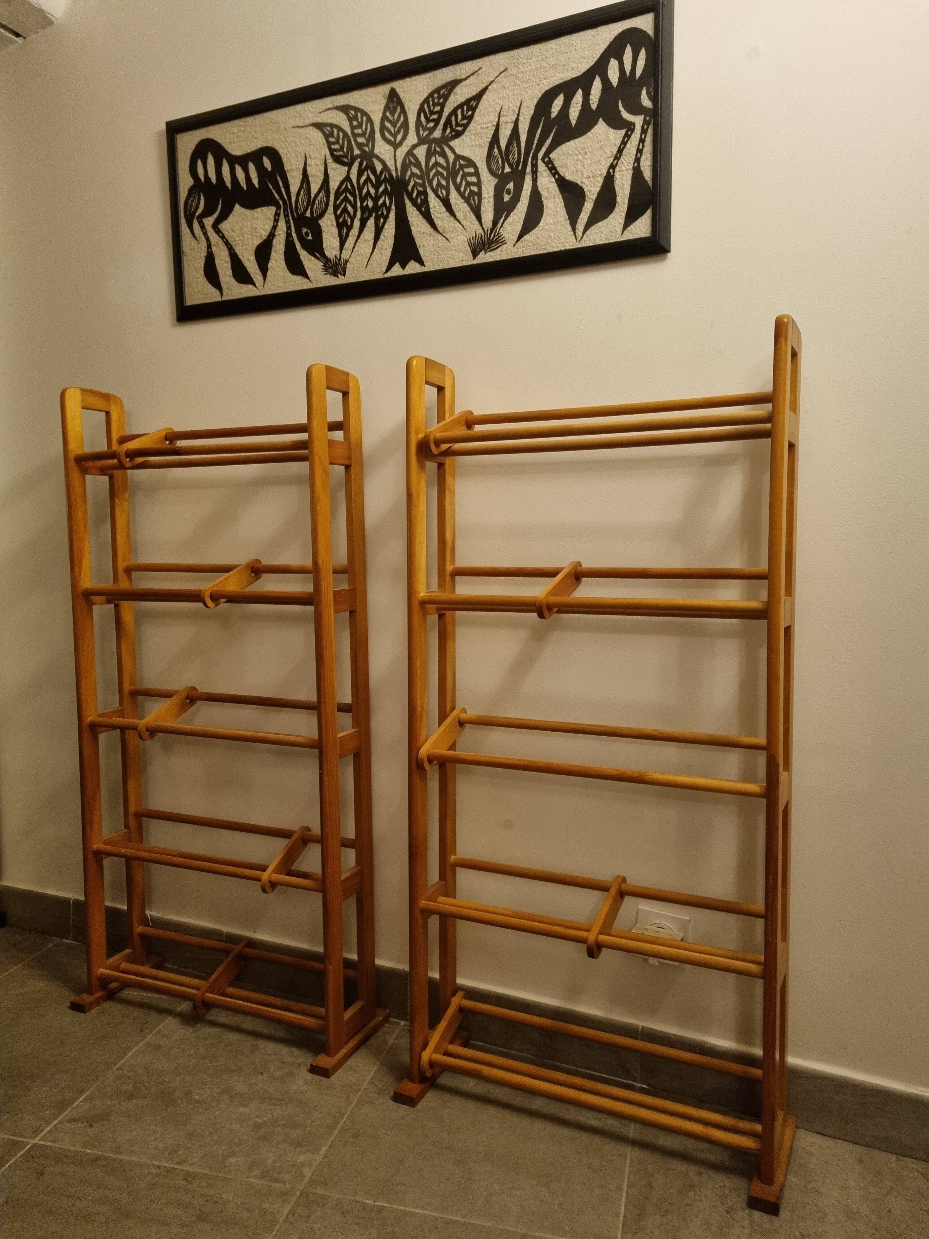 Pair of pine bookcases 70s/80s