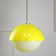 Lampe à suspension space age en plexiglas jaune, italie, 1970s