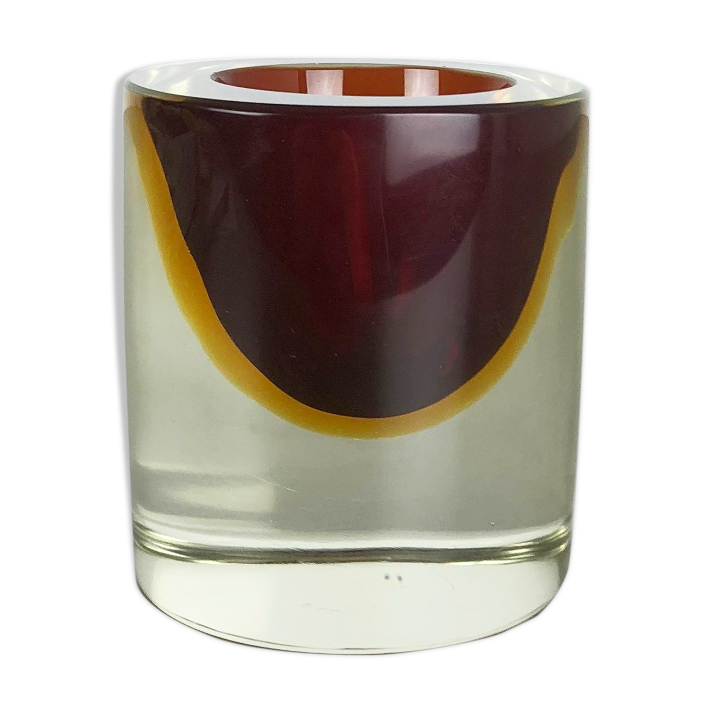 Multi-Color Murano Vetri Glass Sommerso Bowl Shell Ashtray Element, Italy, 1970s