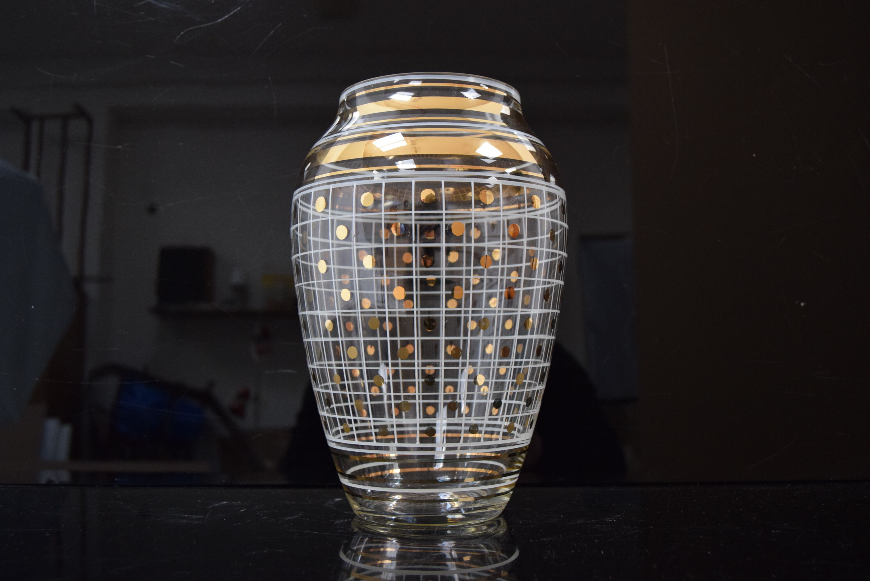 Mid-century Glass Vase,Czechoslovakia,1960'
