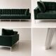 Canapé KnollStudio Florence Knoll authentique – 300 cm – Velours vert