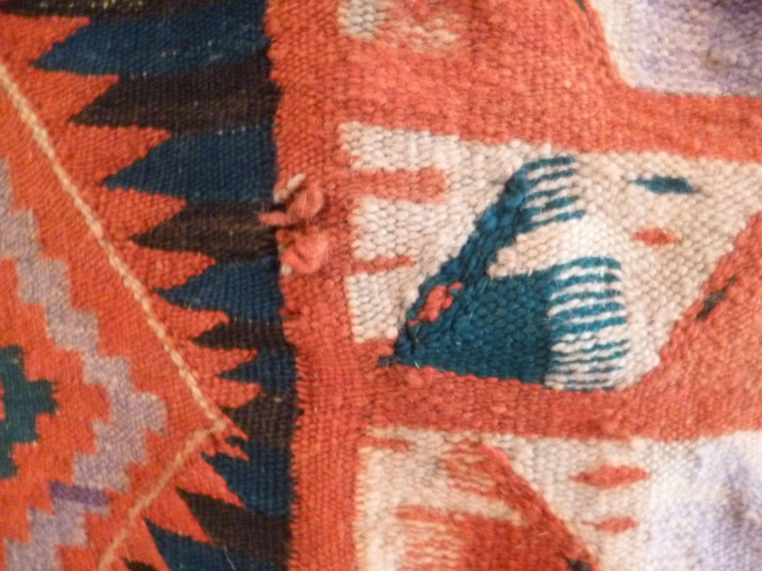 Rare old carpet hanging nomadic Berber kilim, 240 x 190