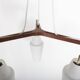 Scandinavian teak and opaline chandelier, Philips, 1960s
