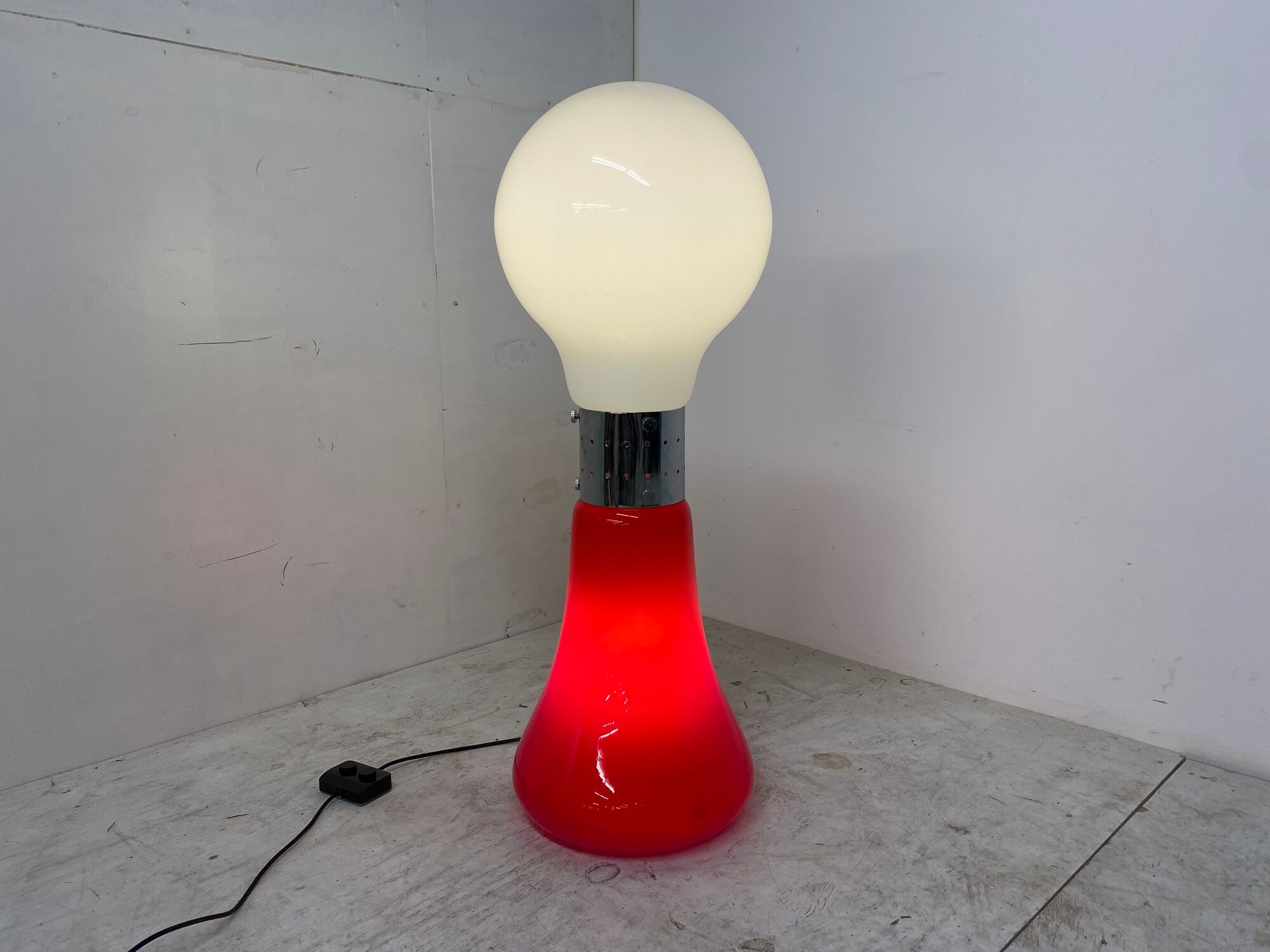 Italian Space Age Glass Floor Lamp by Carlo Nason, 1970s