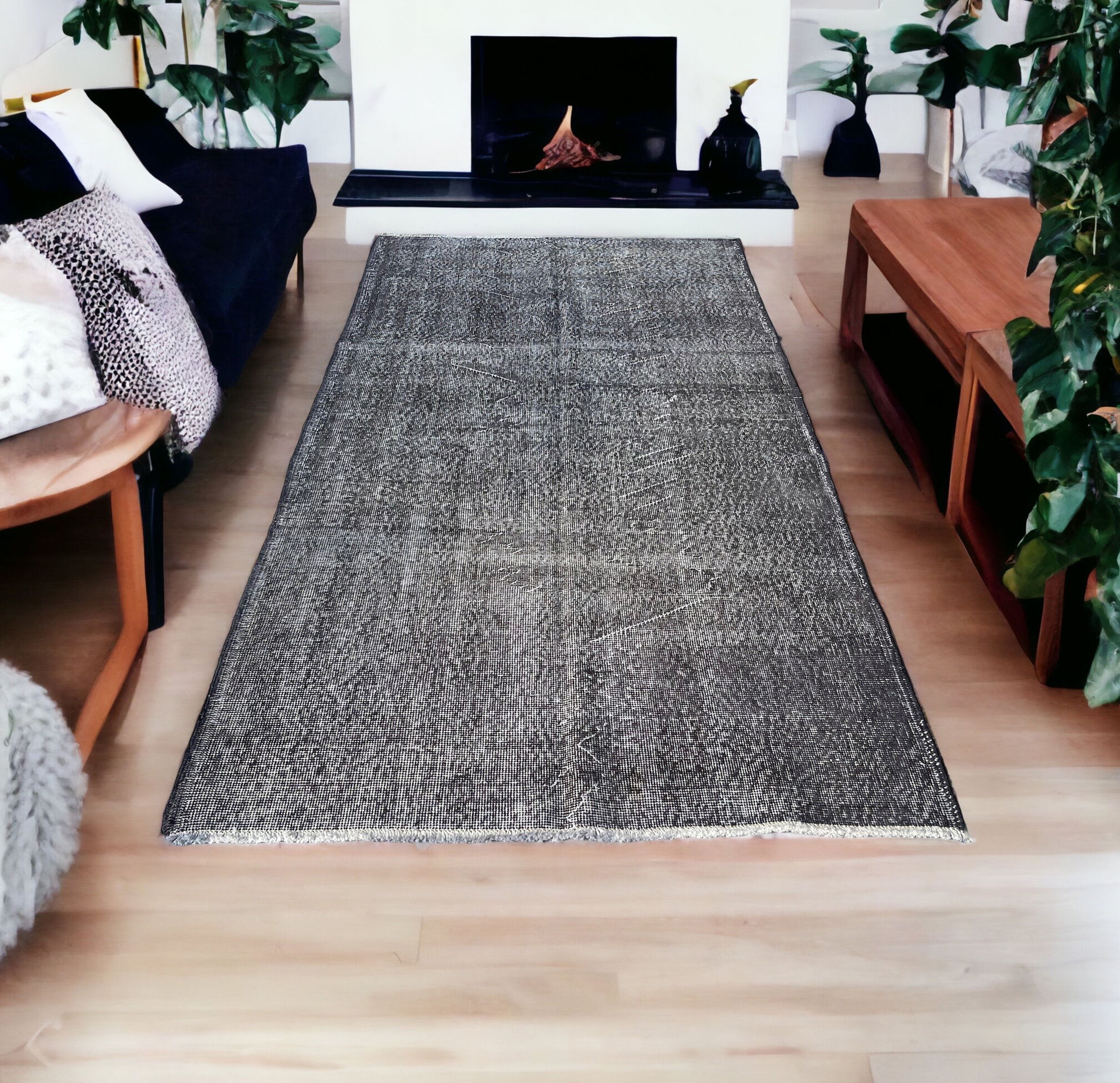 Vintage distressed turkish rug