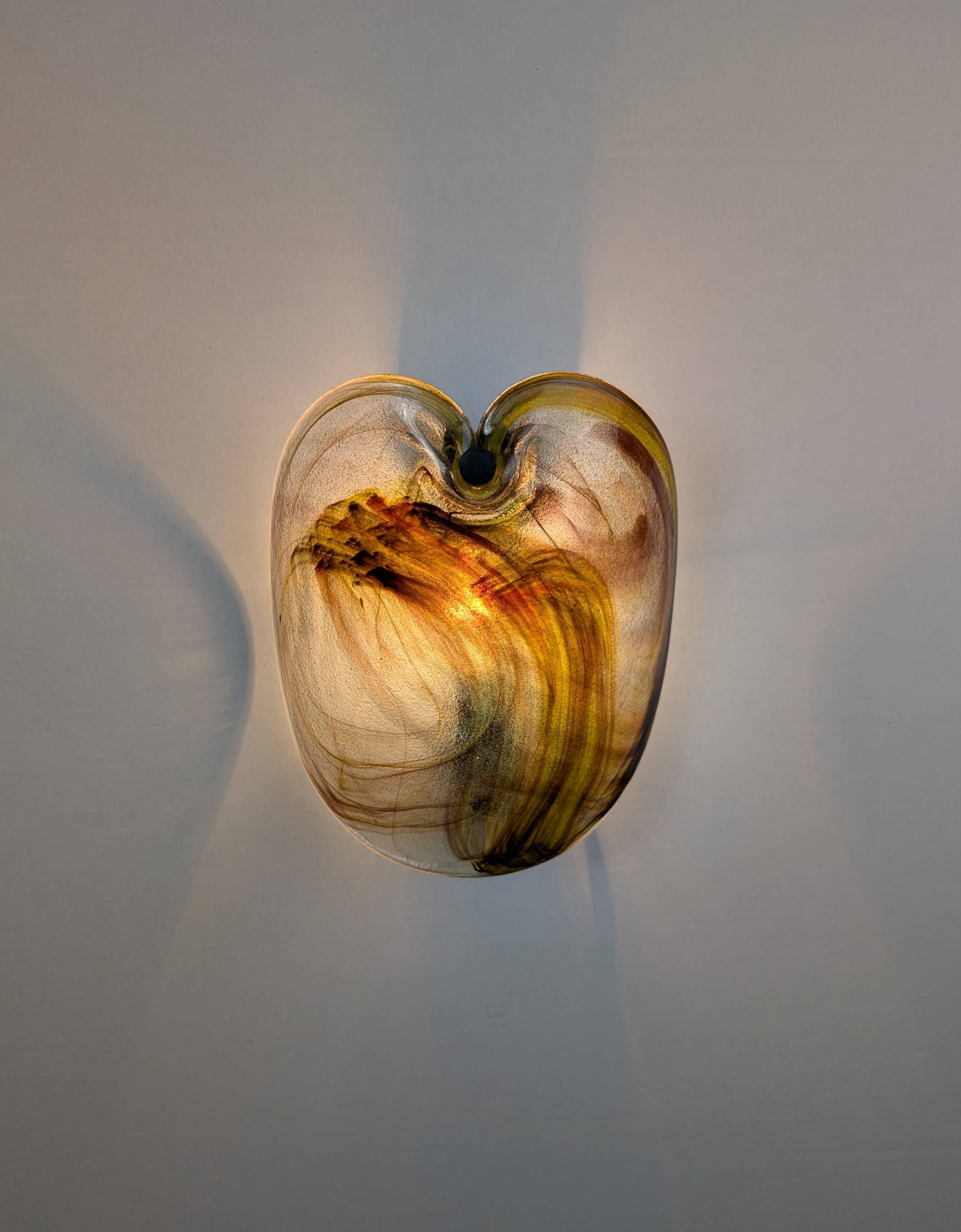 Applique en verre Holmegaard par Per Lütken, Danemark, années 1970.