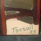 Very original naive painting interior scene dated and signed