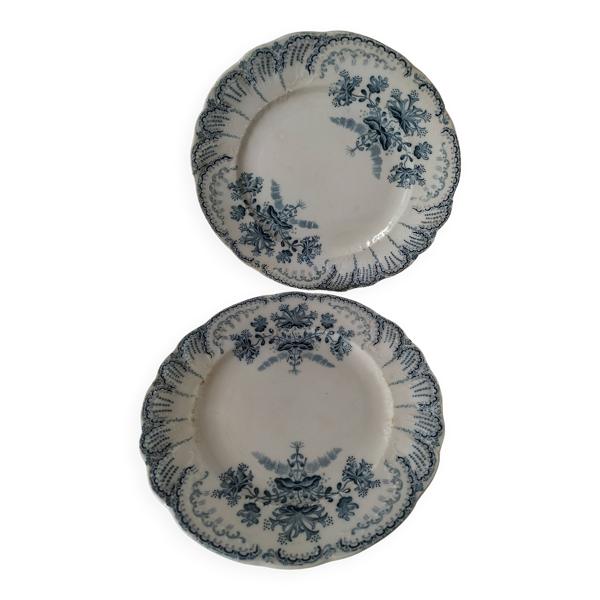 Duo d'assiettes en terre de fer Saint-Amand modèle Régence