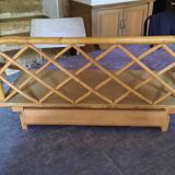 Rattan and bamboo wall shelf