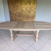 Table ovale extensible en chêne massif rénové