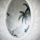 White oval mirror 1970s 45cm