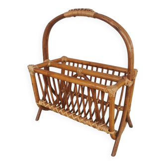Rattan magazine rack