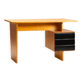 Writing desk by Bohumil Lansman, mid-century, 1950s–1960s, Czechoslovakia, wooden desk.