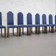 Set of 8 wooden and fabric chairs