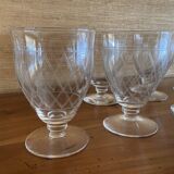 Art deco part of service of glasses and carafes 37 pieces circa 1940
