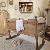 Antique renovated oak cradle