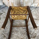 Wooden stool + vintage woven straw seat
