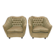 Pair of Gio Ponti style Mid-Century Modern Curved Armchairs, 1940s