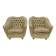 Pair of Gio Ponti style Mid-Century Modern Curved Armchairs, 1940s