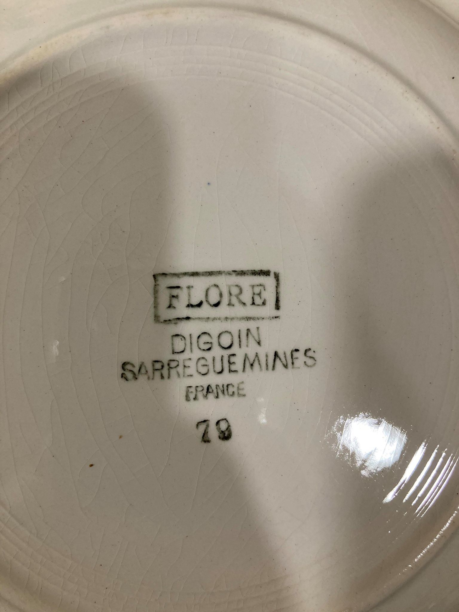 Lot of 9 hollow plates and dish Digoin Sarreguemines
