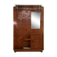 Porte-manteau vestiaire d'entrée Art Deco en bois, métal et miroir
