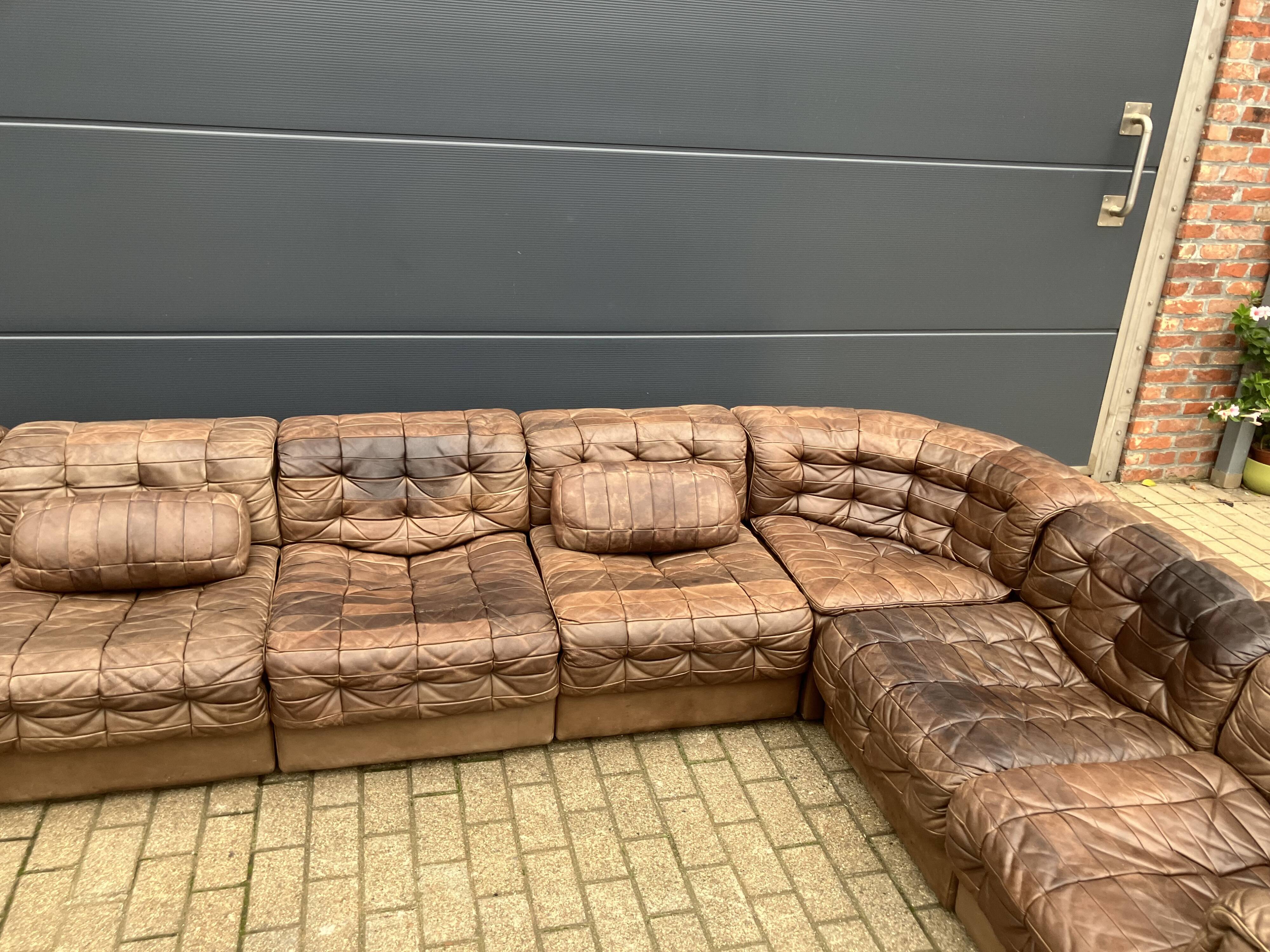 Prachtige De Sede Ds11, 7-delige set in brown patchwork